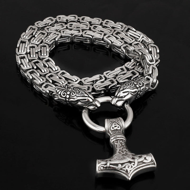Fenrir Viking Thor's Hammer Necklace & Bracelet