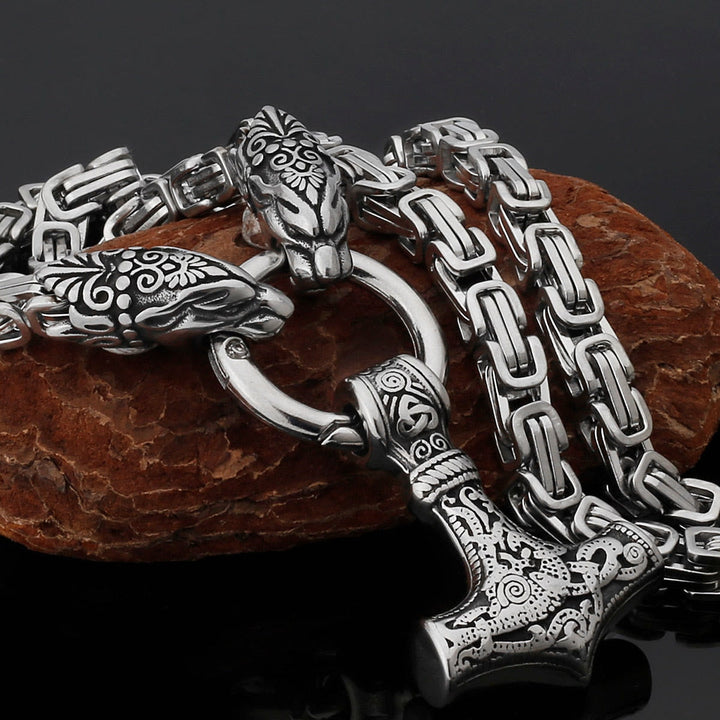 Fenrir Viking Thor's Hammer Necklace & Bracelet