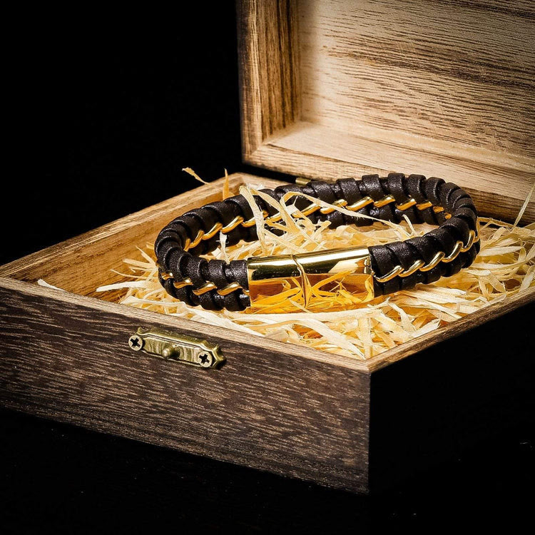 Vintage Braided Leather Odin Bracelet
