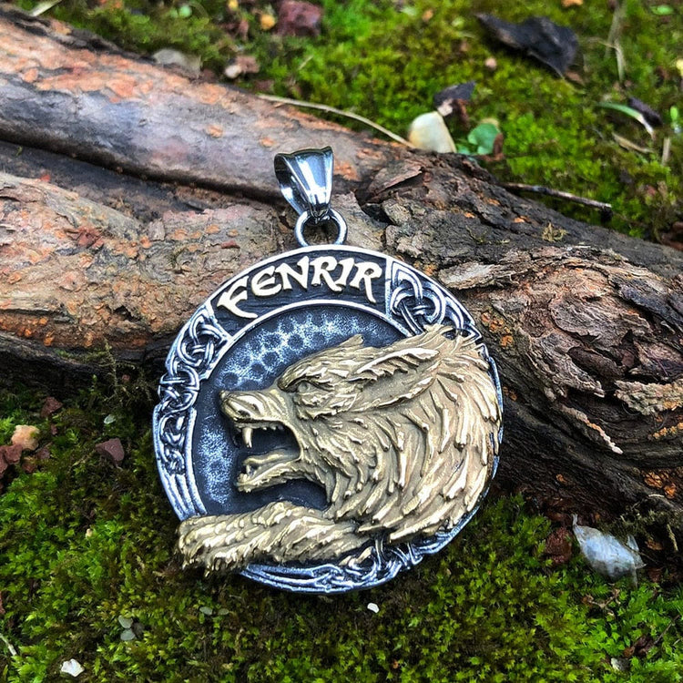 Fenrir Of Wolf And Helm Of Awe Necklace