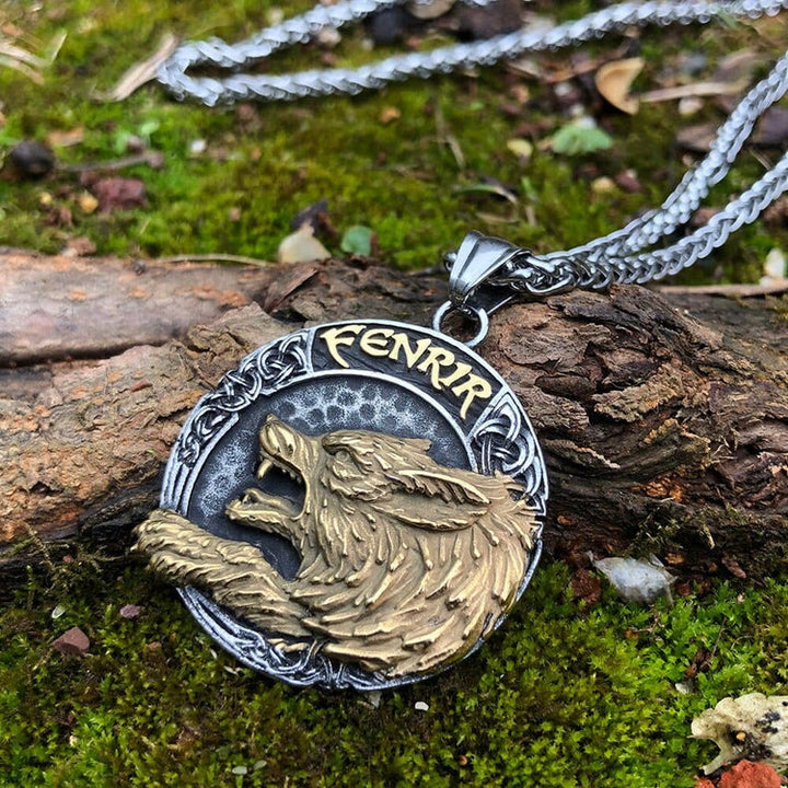 Fenrir Of Wolf And Helm Of Awe Necklace