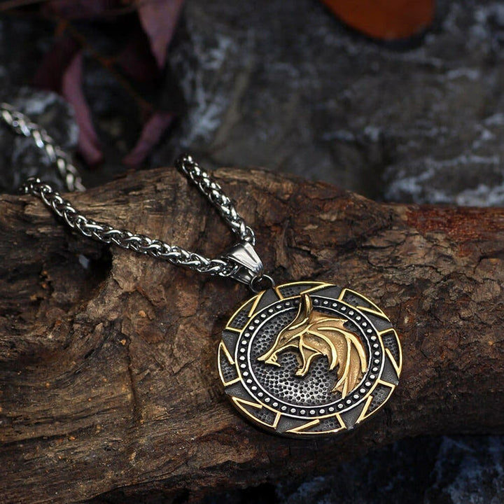 Nordic Wolves Viking Symbol Necklace