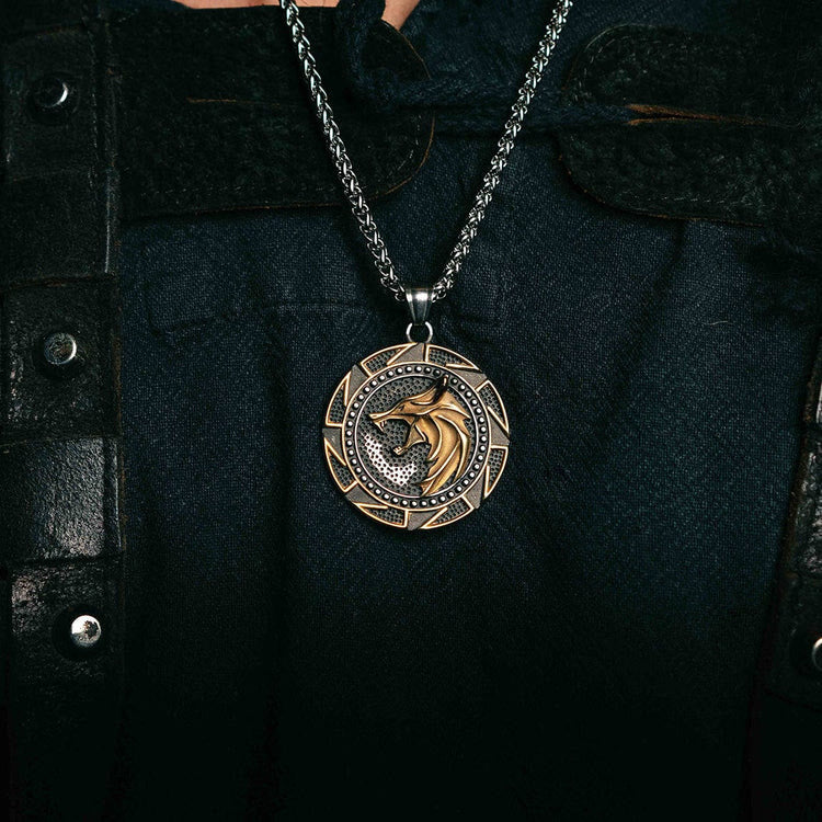 Nordic Wolves Viking Symbol Necklace