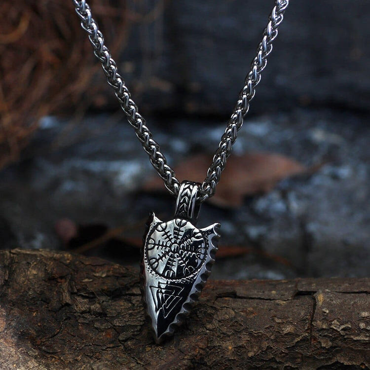 Silver Arrow Protective Spearhead Necklace