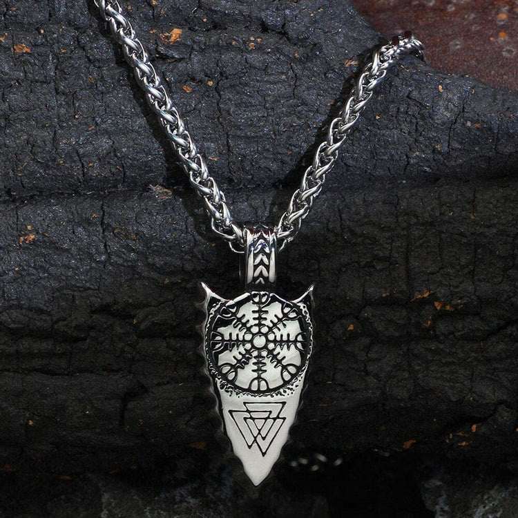 Silver Arrow Protective Spearhead Necklace