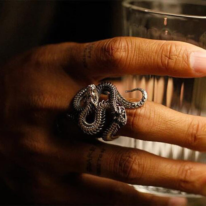 Vintage Snake Shape Winding Adjustable Ring