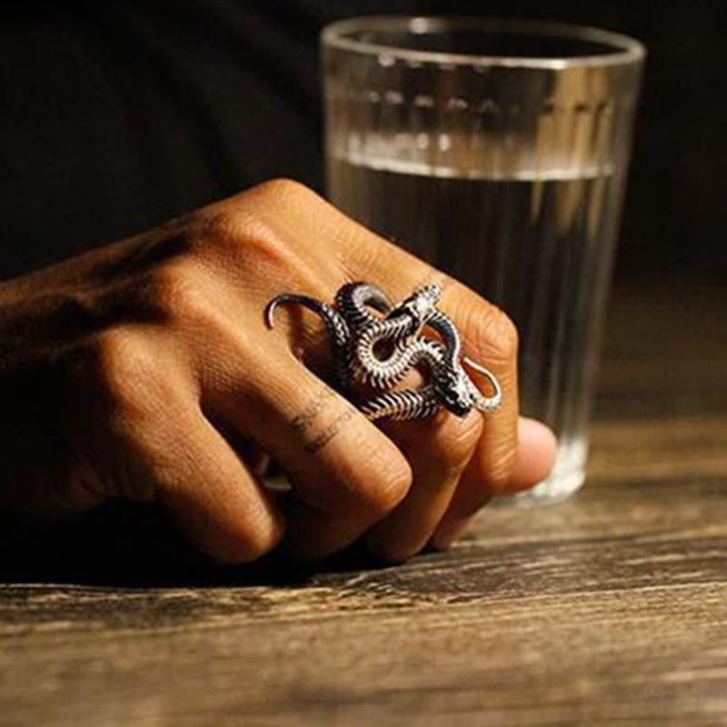 Vintage Snake Shape Winding Adjustable Ring