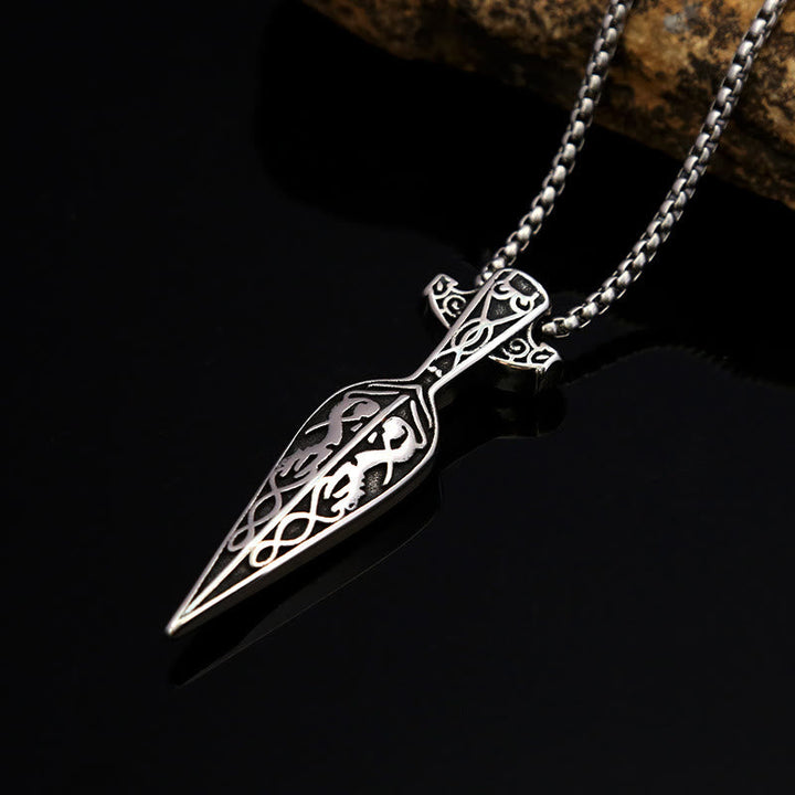Viking Sword Spear Head Pendant Necklace