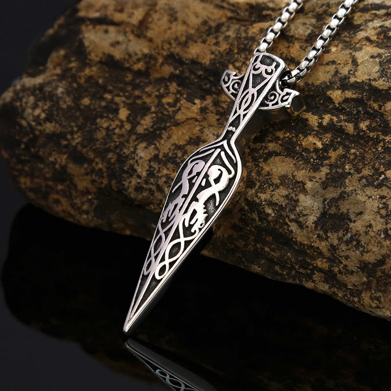 Viking Sword Spear Head Pendant Necklace