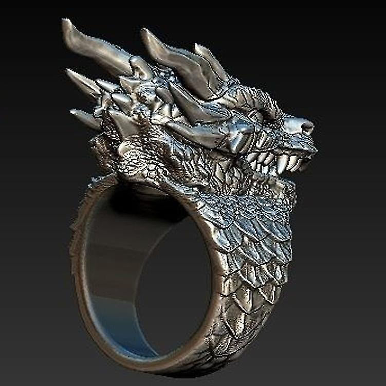 Jormungandr Dragon Head Viking Ring