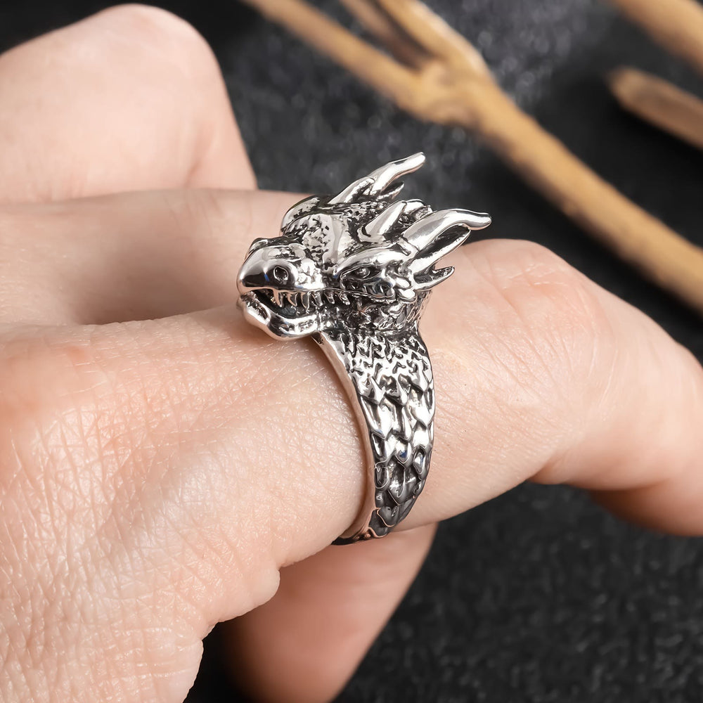 Jormungandr Dragon Head Viking Ring
