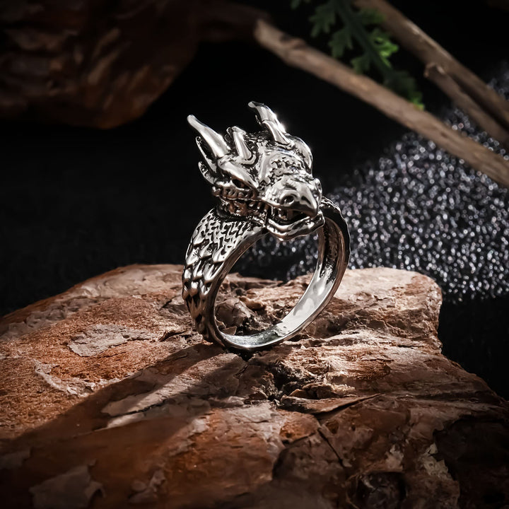 Jormungandr Dragon Head Viking Ring