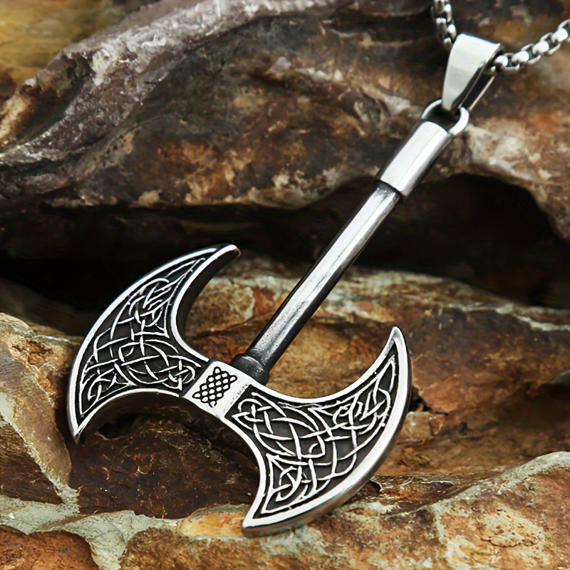 Retro Double-edged Giant Board Axe Necklace