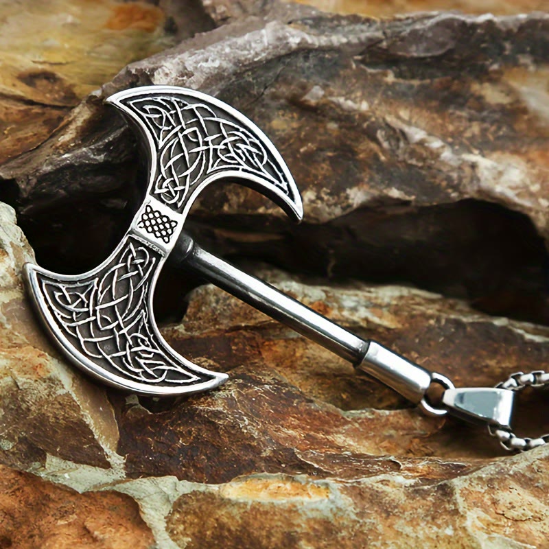 Retro Double-edged Giant Board Axe Necklace