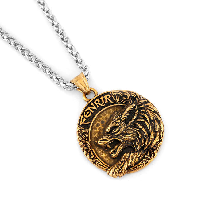 Fenrir Of Wolf And Helm Of Awe Necklace