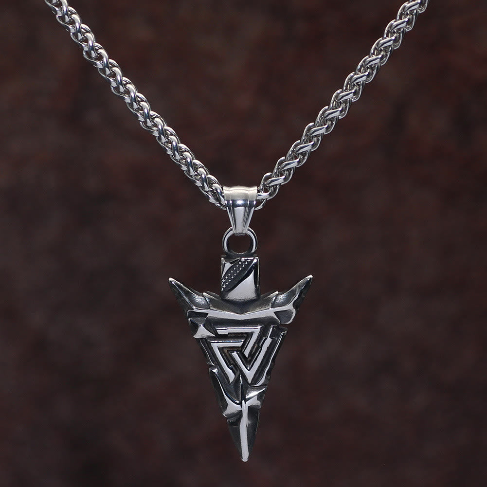 Odin's Guidance: Valknut And Gungnir With Othala Rune Necklace