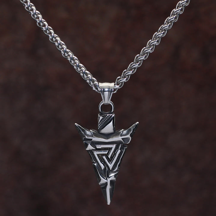 Odin's Guidance: Valknut And Gungnir With Othala Rune Necklace
