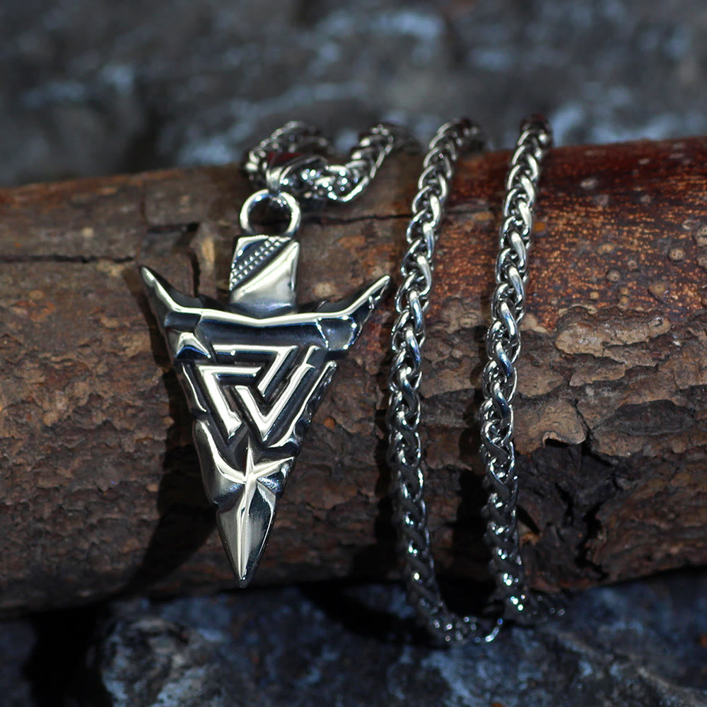 Odin's Guidance: Valknut And Gungnir With Othala Rune Necklace