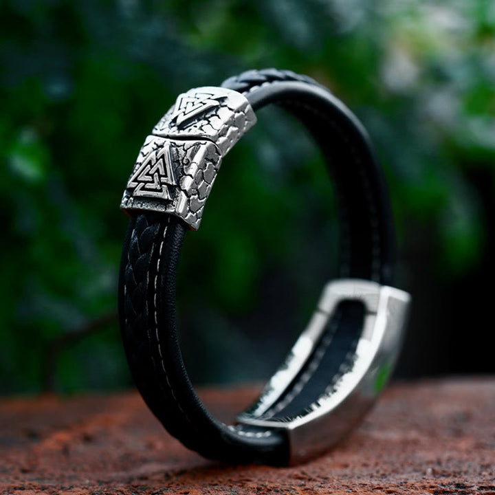 Classic Viking Vegvisir And Celtic Knot Bracelet