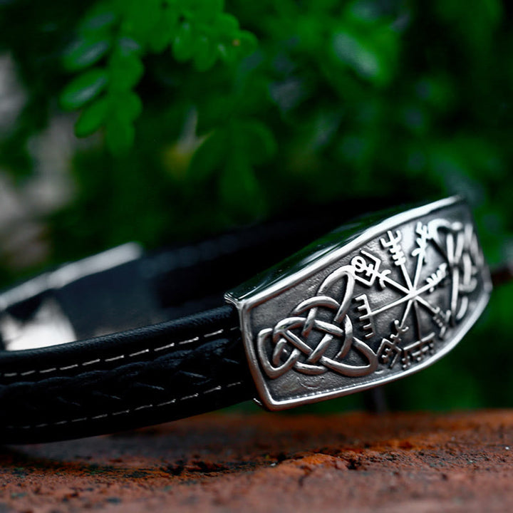 Classic Viking Vegvisir And Celtic Knot Bracelet
