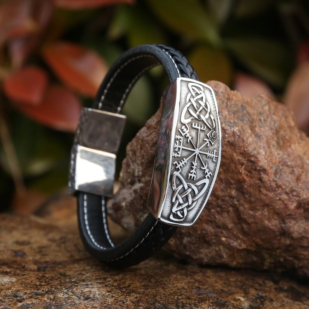 Classic Viking Vegvisir And Celtic Knot Bracelet