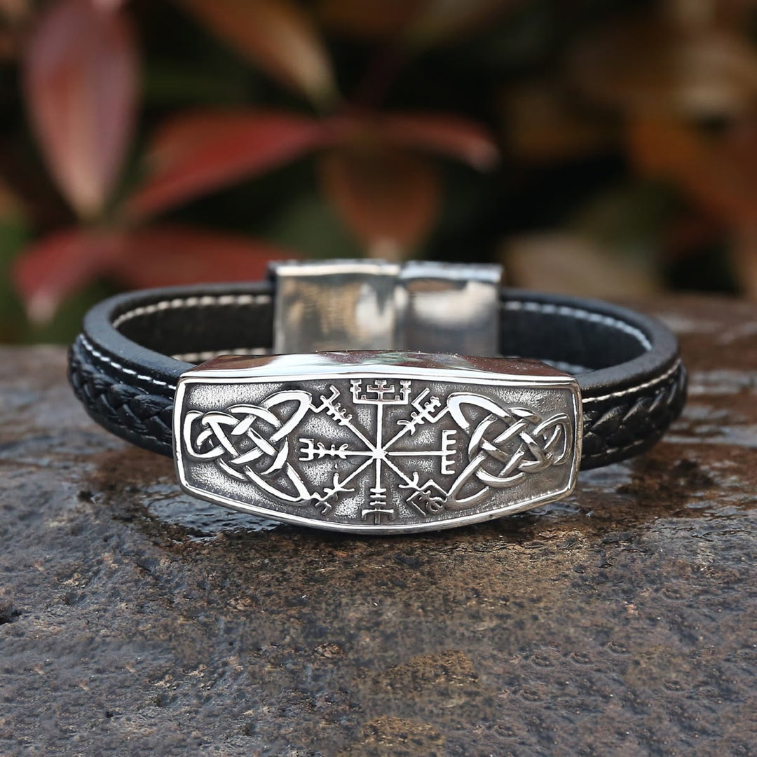 Classic Viking Vegvisir And Celtic Knot Bracelet