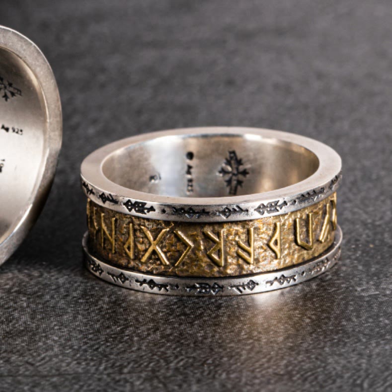 Handcrafted 925 Silver Handcrafted Rune Ring