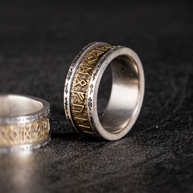 Handcrafted 925 Silver Handcrafted Rune Ring