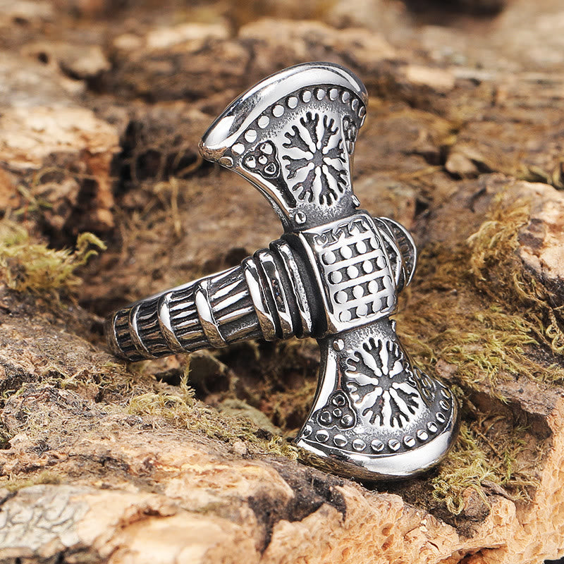 Double Side Axe Mjolnir Ring