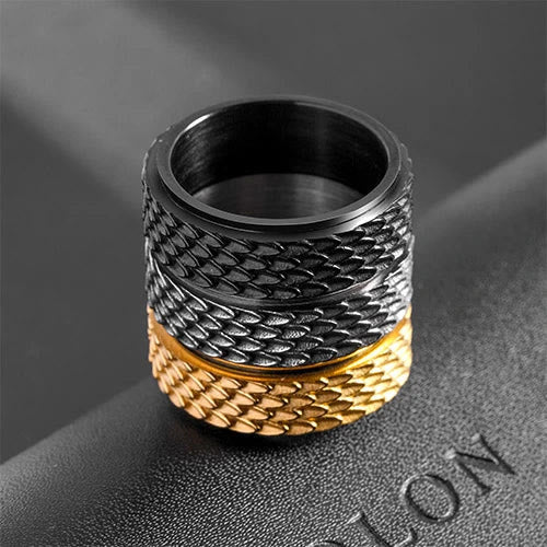 Retro Dragon Scale Spinner Anxiety Ring