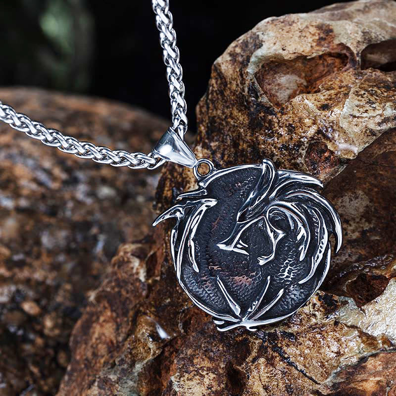 The Medallions Stainless Steel Wolf Necklace