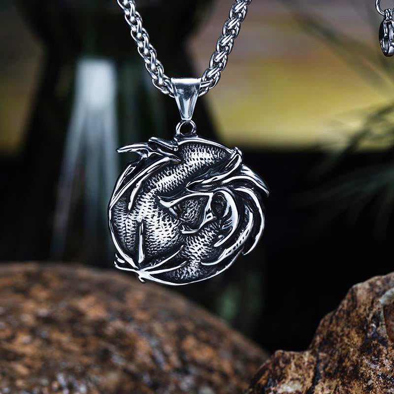 The Medallions Stainless Steel Wolf Necklace