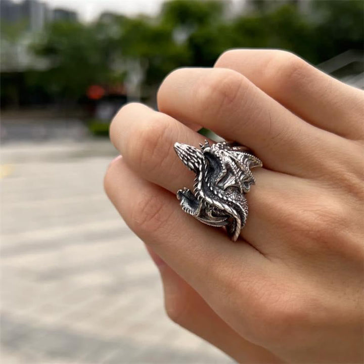 Dragon Open Design Gothic Ring