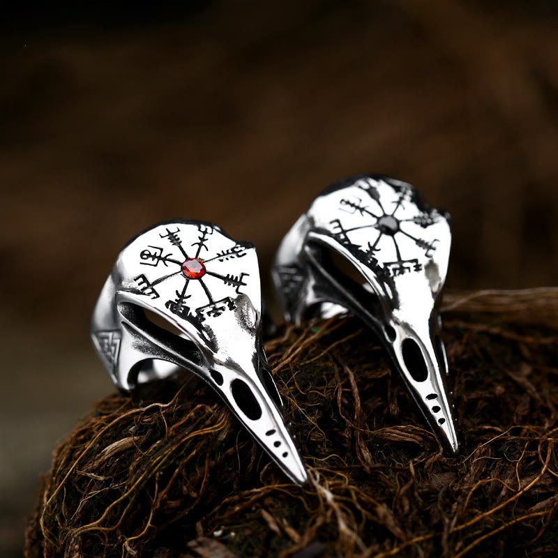 Raven Skull Inlaid Zircon Ring