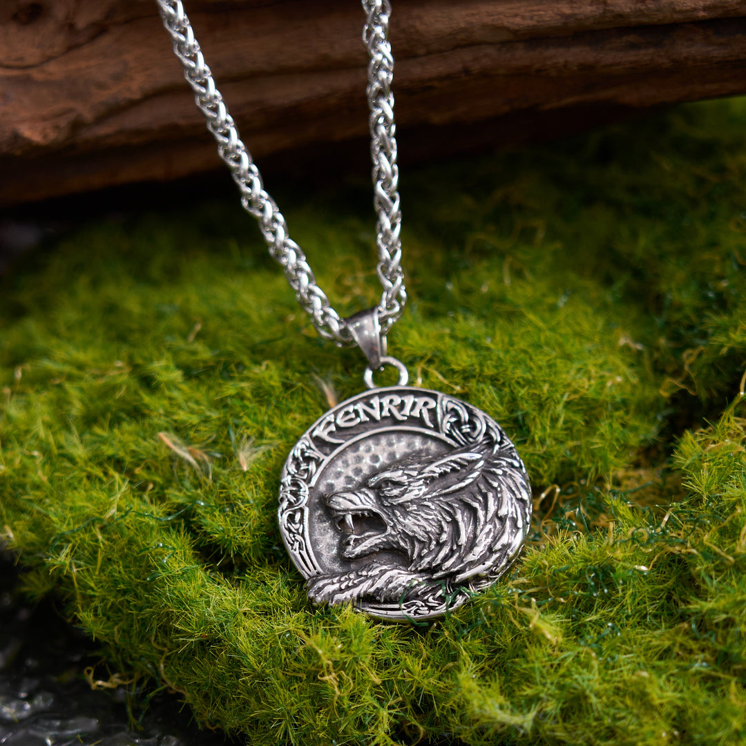 Fenrir Of Wolf And Helm Of Awe Necklace