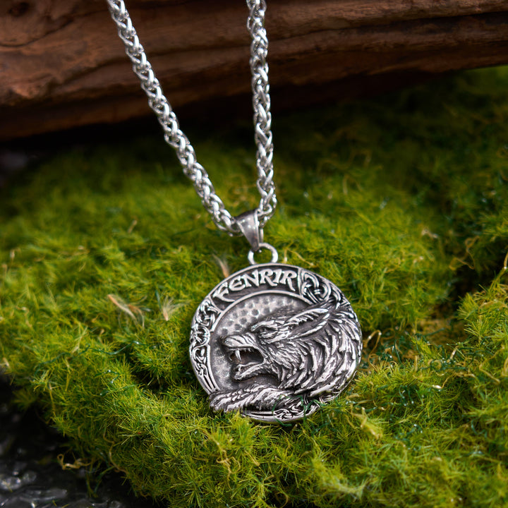 Fenrir Of Wolf And Helm Of Awe Necklace