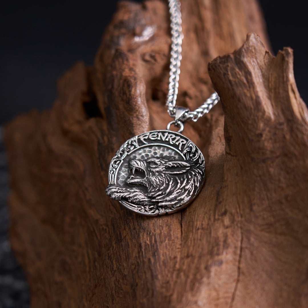 Fenrir Of Wolf And Helm Of Awe Necklace