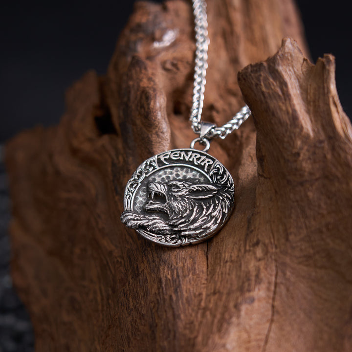 Fenrir Of Wolf And Helm Of Awe Necklace