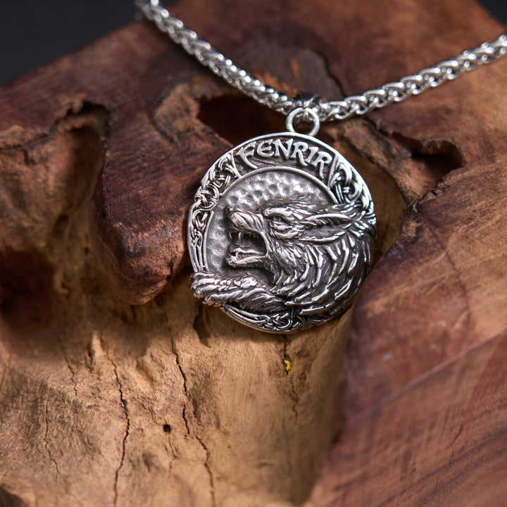 Fenrir Of Wolf And Helm Of Awe Necklace