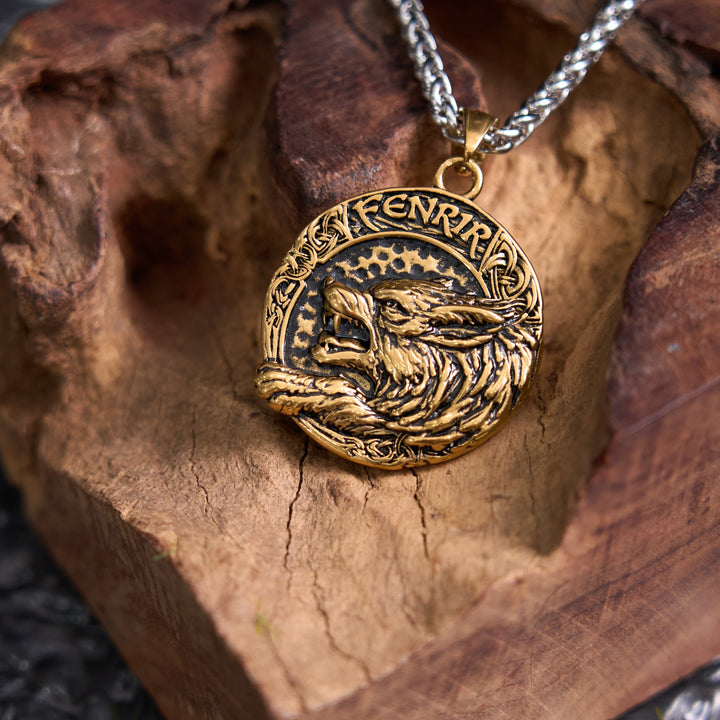 Fenrir Of Wolf And Helm Of Awe Necklace