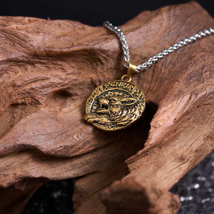 Fenrir Of Wolf And Helm Of Awe Necklace