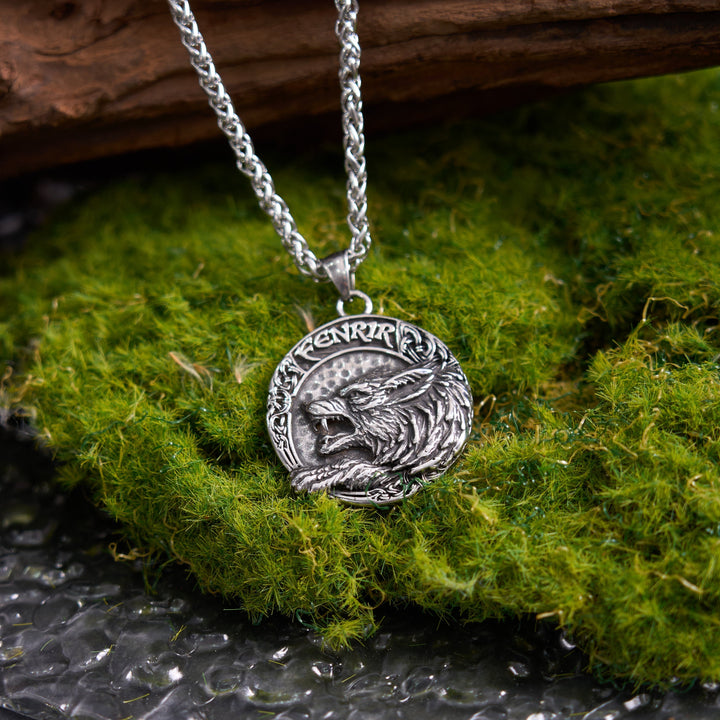 Fenrir Of Wolf And Helm Of Awe Necklace