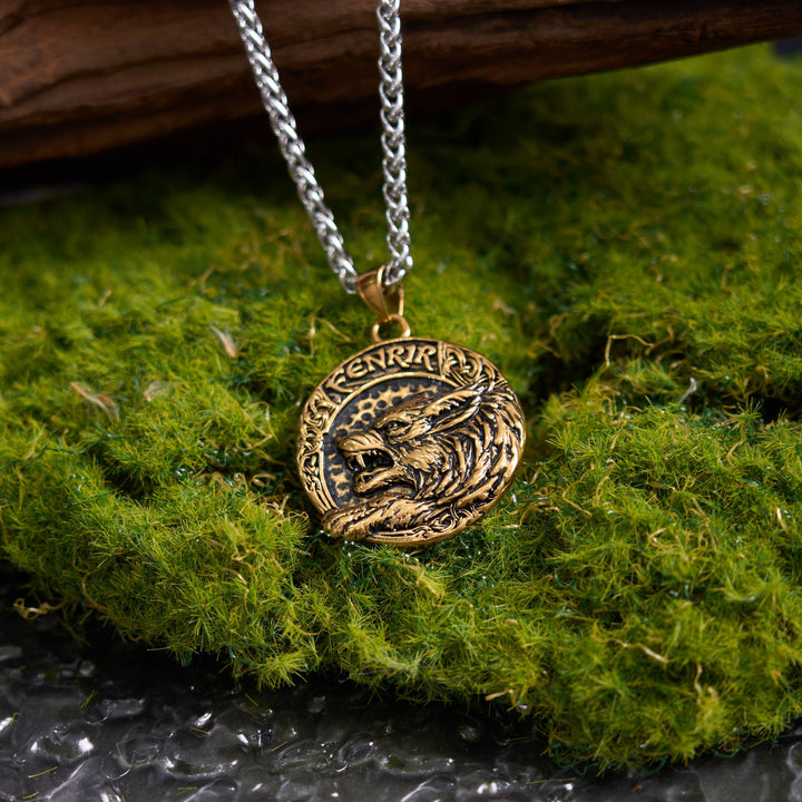 Fenrir Of Wolf And Helm Of Awe Necklace