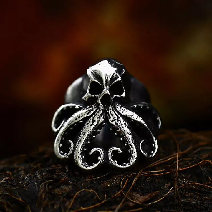 Octopus Skull Punk Stainless Steel Seaman Ring