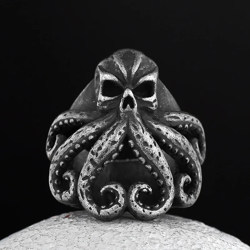 Octopus Skull Punk Stainless Steel Seaman Ring