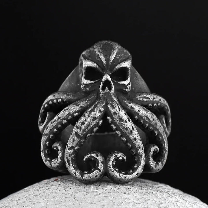 Octopus Skull Punk Stainless Steel Seaman Ring