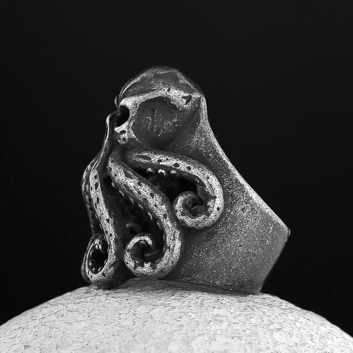 Octopus Skull Punk Stainless Steel Seaman Ring
