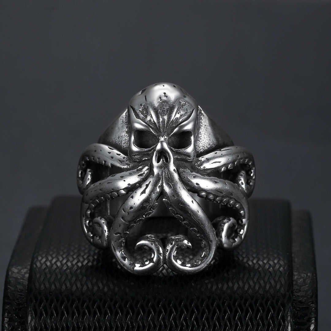 Octopus Skull Punk Stainless Steel Seaman Ring