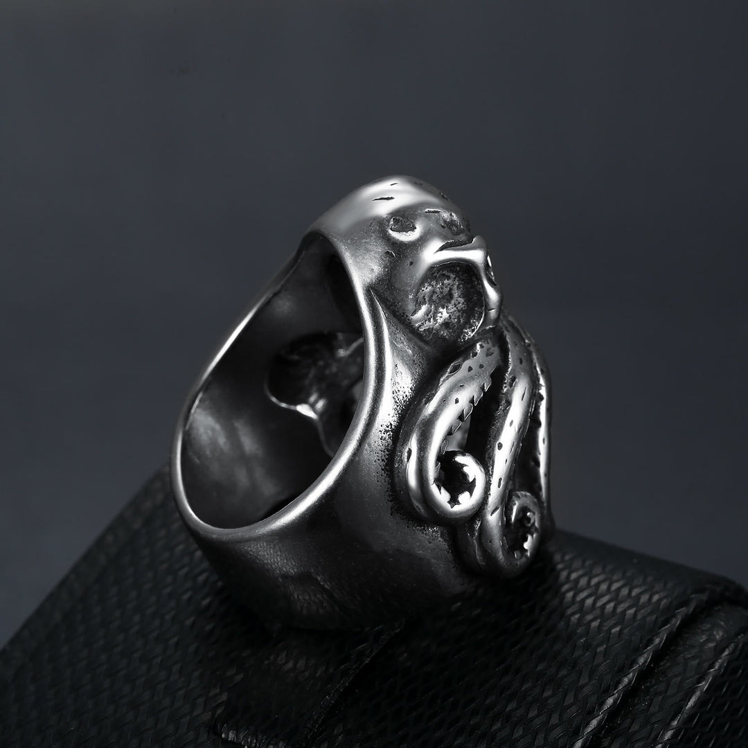 Octopus Skull Punk Stainless Steel Seaman Ring