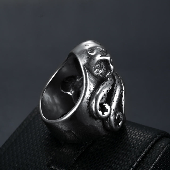 Octopus Skull Punk Stainless Steel Seaman Ring